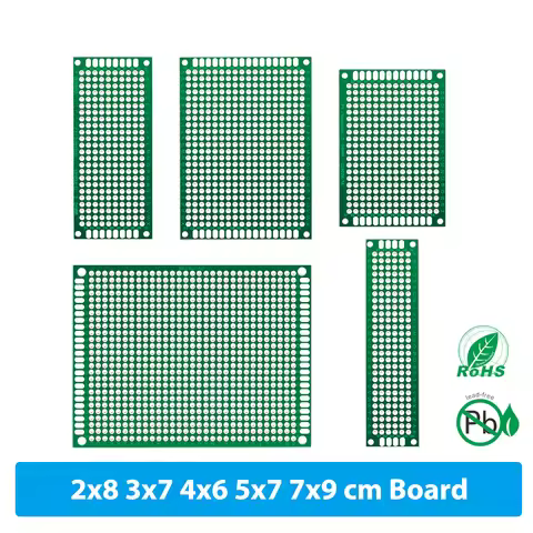 34 Pcs ( 2X8 3X7 4X6 5X7 7x9 cm ) Double Sided Printed Universal Circuit PCB Board Tinned Prototype 