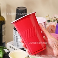 16oz Two-Color Color Color Cup Disposable Plastic Cup Table Tennis Cup Red White Cup Beer Game Set G