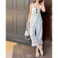 (aunaunn.official) Lynny lace pants – Loose-Fitting Trim (Pre-order 7 days)