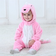 Newborn Baby Romper Clothes Boys Girls Hooded Jumpsuit Kigurumi Cartoon Animal Stitch Cow Lion Tiger