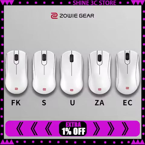 ZOWIE GEAR U2/EC/S/FK/ZA-DW White Mouse Dual Mode Wireless Mouse Paw3950 4000Hz Polling Rate Gaming 