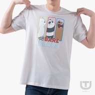 DOSH-UT MENS T-SHIRTS WE BARE BEARS เสื้อยืดคอกลม แขนสั้น FLWBMT5010-GY