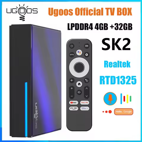 Ugoos SK2 Android 12 Smart TV Box Realtek RTD1325 ARM Cortex-A55 4GB 32GB Set Top Box Wifi6 BT5.2 RJ