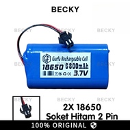 BECKY 2x Li-ion 18650 RC Car Battery Charger Black Socket 3.7V - 6800mAh