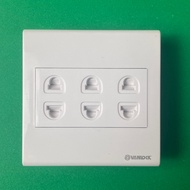 Sino 16A Square Three-Prong Socket with Screen S98CC Series - Square Face Match S98CCU3