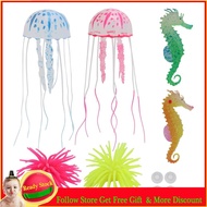 Punkstyle 6Pcs Artificial Silicone Sea Horse Glowing For Fish