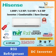 (FREE SHIPPING) Hisense 4⭐️ R32 Standard Inverter Air Conditioner 1.0hp-2.5hp (With WIFI)