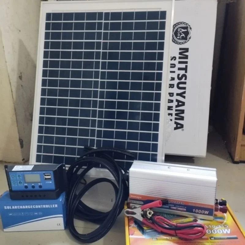 Solar Panel Satu Set 20 wp satu set inventer 1000 watt