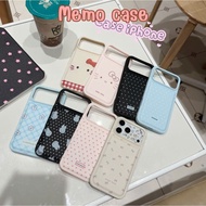 FAKE LEATHER iphone CASE PRINTED WITH KITTY - FLOWER - RABBIT