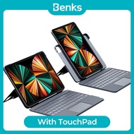 Benks Magnetic Trackpad Touchpad Keyboard Case for IPad Pro 11 12.9 2021 Air4 4th Air5 5th Gen 10.9 2020 2022 Split Protection Cover with Pen Slot Holder