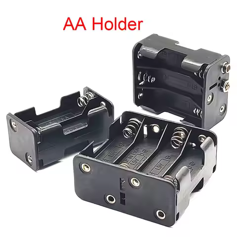 AA Battery Holder AA Battery Box With 9V Buckle 2/4/6/8 Slot AA Battery Case Series Connection DIY