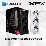 XFX AMD Radeon SWIFT RX 9070 16GB OC TRIPLE FAN GAMING EDITION GRAPHICS CARD | BLACK / WHITE | GADGE