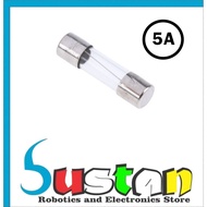 FUSE 5A 5 AMPERE DIAMETER 5MM SMALL GLASS FUSE 20MM LENGTH