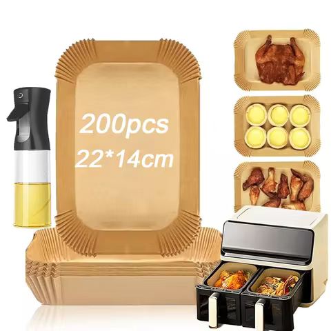 200 Pieces Baking Paper Accessory for Air Fryer Ninja Baking Paper Sheets for Fryer Ninja Foodi Dual