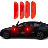 Set of 4 OPEN Reflective Stickers to Support Safety Warning When It's Dark decal stickers