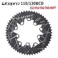 Litepro Oval Double Dual BCD 110/130MM Chainring Folding Bike 52/54/56/58/60T Crankset Bicycle Chain