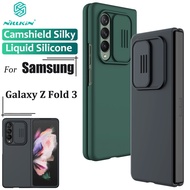 Casing For Samsung Galaxy Z Fold 3 5G Nillkin Silky Soft Silicone Case Camera Protection Shock Proof Black Phone Cover