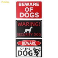 Picbliss Metal Beware of Dog Sign Beware of Dog Warning Sign 11 8x7 8Inch for Fence Door Indoor and 