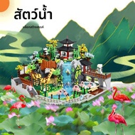 5000PCS Zoo Complex Park Building Block ชุดของเล่นสวนสัตว์ขนาดใหญ่ตกแต่ง Miniature Building Block ขอ