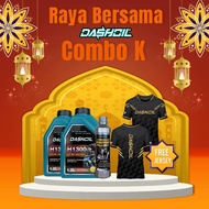 Raya Promotion DashOil 4T H1300 Semi Sintetik 10W40 1.2L + Engine Flush FREE 1 Helai Special Edition Raya Jersey