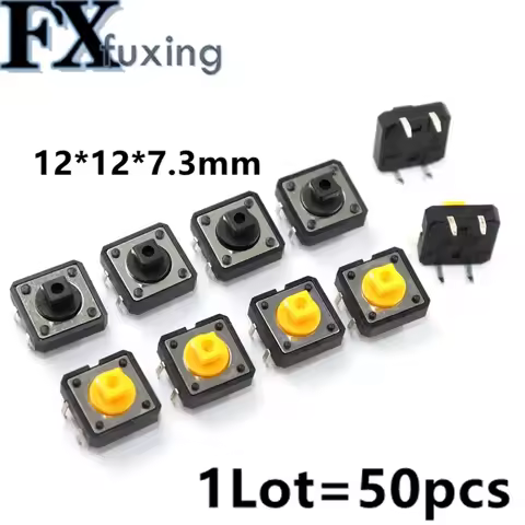 50PCS 12x12x7.3 mm Tactile Switches Square Push Button Tact Switch 12*12*7.3 mm Micro switch B3F-405