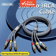 【Switch】Riksoin 2M/6.6FT 3RCA Audio Video Male to Male Braided AV Cable Speaker Pro Riksoin 2M/6.6FT