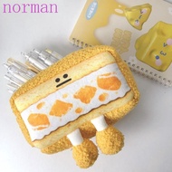 NORMAN Sandwich Pencil Case, Bread Strawberry Stationery Pouch, Pencil Holder Large Capacity Plush Kawaii Plush Pencil Cases Children