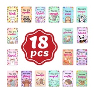 Aesthetic Positive Affirmation Card Set, 18Pcs Fantasy Creature Mini Posters for Scrapbooking, Motiv
