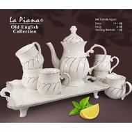 LA PIANA GOLDLINE 9PCS TEA SET WITH TRAY