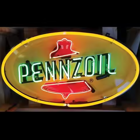 Custom Pennzoil Glass Neon Light Sign Beer Bar