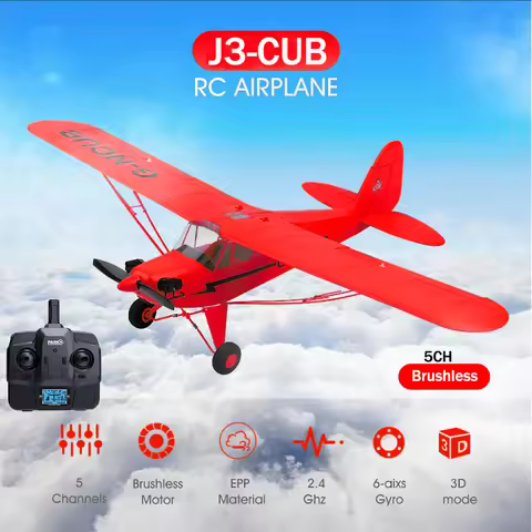 News Park10 J3-CUB RC Airplane RTF EPP RC 1406 Brushless Motor WLtoys A160 Upgrad 3D/6G System 650mm