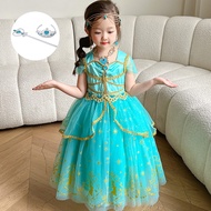 ชุดเจ้าหญิง Disney Princess ฤดูร้อนใหม่ ชุดน้ำแข็ง Frozen Anna Snow White ชุดเด็กผู้หญิง ชุดวันเกิด