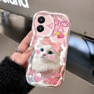 HP Casing VIVO Y22 Y22s Y02 Y02A Y02s Y02T Y11 2023 Z5x Y19 Y5s Case Beautiful Cat Pattern Cellphone