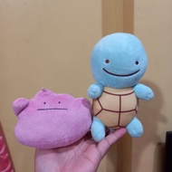 Pokemon Center squirtle and ditto set of 2 plush toys preloved