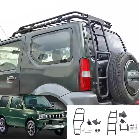 Off Road 4x4 Modified Accessories Aluminum Rear Door Ladder Tailgate Climbing Roof Ladder For 1998-2