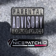 Patch Emblem Paretal Advisory Explicit Lyrics emblem embroidery sewing Rapper Rock Metal Good Qualit