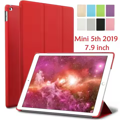 7.9'' Folio Coque for iPad mini 5th 2019 Case Flip Stand A2133 A2124 Hard PVC Transparent Cover for 