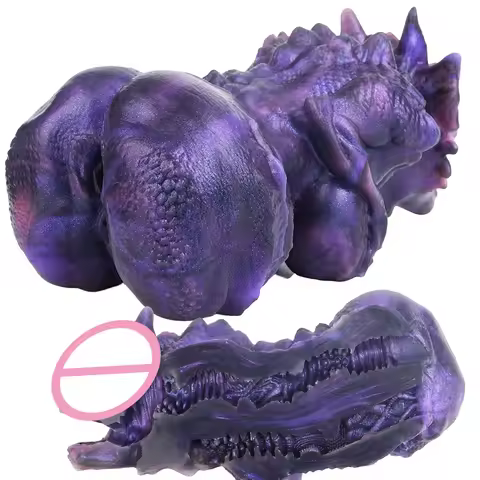 Silicone Monster Male Masturbator Daul Channel Anal Onahole Pussy Realistic Vaginal Textured Channel