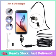 💥IN Stock🚚Endoscope Camera Mini Flecxible Engine Camera Car Endoscope Waterproof 3in1 TYPE-C/Microus