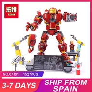 Lepin 07101 1527Pcs Super Genuine Hero Compatible with 76105  Iron Man Anti Hulk Mech Hulkbuster Ult