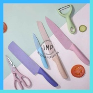 IMP.B308 Pisau  6 in 1 EVCRIERH Jerami Warna Warni Anti Karat