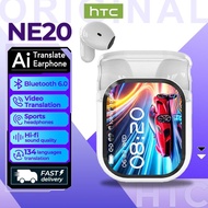 HTC NE20 Bluetooth 6.0 Al Smart Real-Time Translation Wireless Earphones With LED Touch Screen Busin