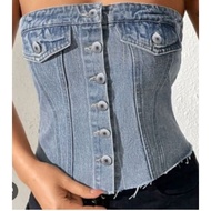 VNXK WOMEN'S JEAN CROPTOP SHIRT - warehouse L - July 25