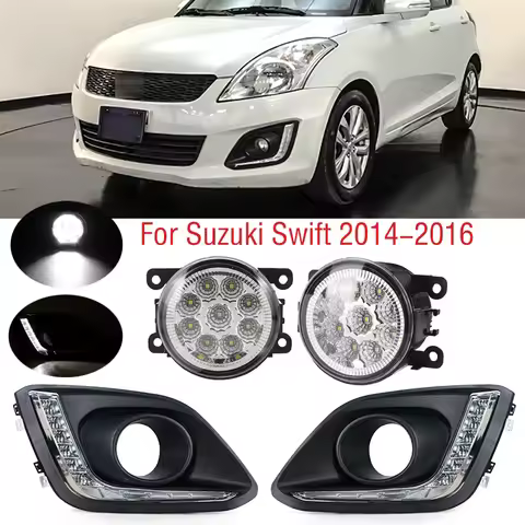For Suzuki Swift 2014 2015 2016 Car LED White Front Bumper DRL Daytime Driving Running Lamp Fog Ligh