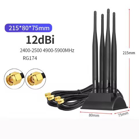 WIFI router 2.4G/5.8 dual-band desktop antenna 6DB high gain wireless network card strong magnetic s