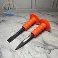 (1 PC) ATS Betel Jumbo Pointed Hat Flat Hex Chisel/ with Rubber Handle 8 10 12 Inch | SJ ABADIE |