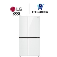 LG 694L Side-by-Side Fridge GC-M257CGFL with Door-in-Door™ in White Glass Finish Refrigerator