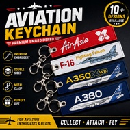 ✈️ Aviation Enthusiast Keychain F-16 Falcon AirAsia A350 A380 Embroidered Aircraft Tag F16 Fighter J