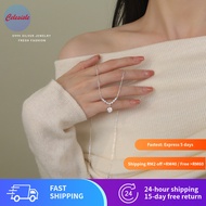 S999 Solid Silver Necklace with Sparkling Luxe Zircon, Unique High-End Versatile Exquisite Clavicle 