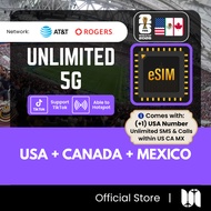 【USA Canada Mexico eSIM】【Unlimited 4G/5G】【Unlimited Call & SMS】USA eSIM Canada eSIM Mexico eSIM 美加墨 
